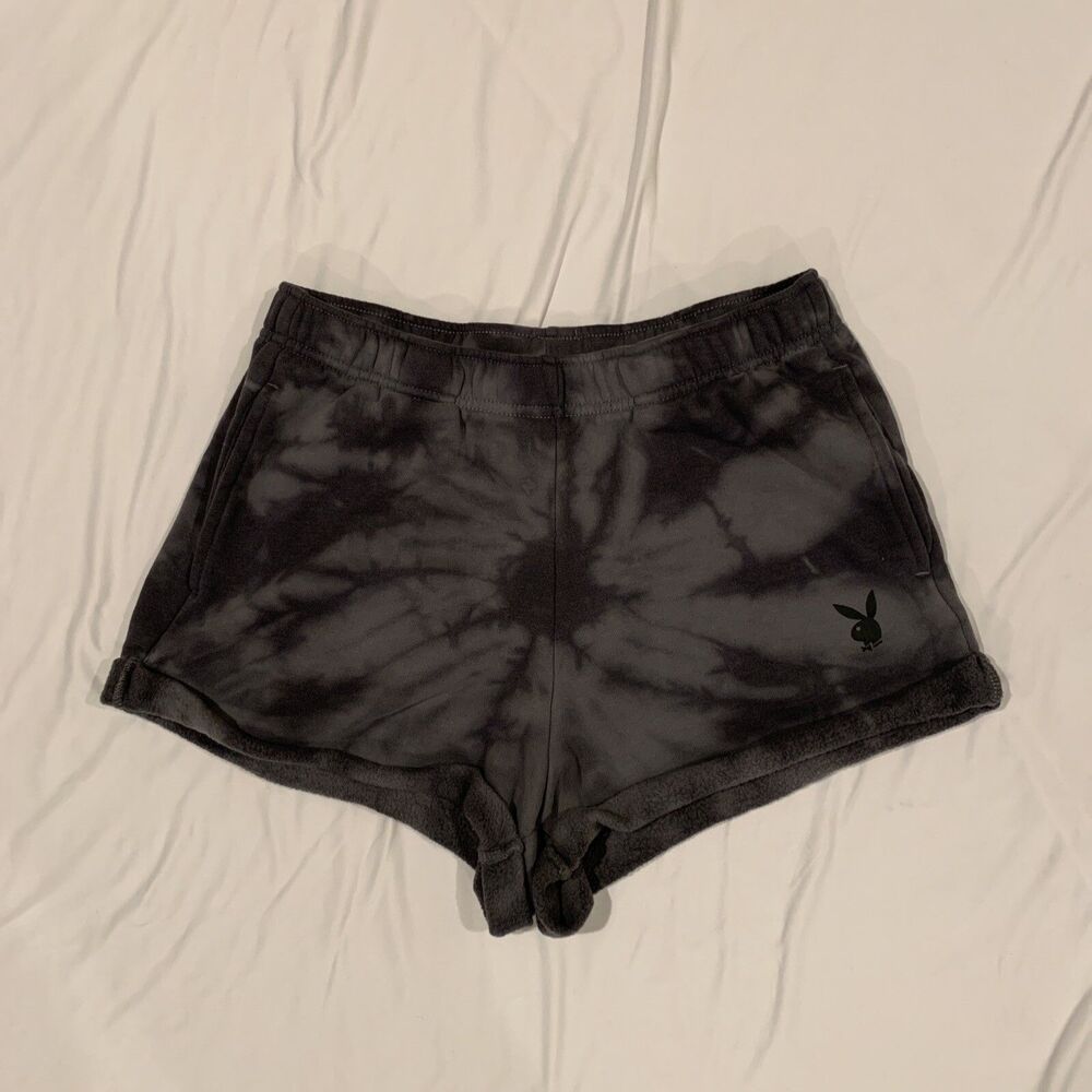 Playboy By PacSun Lounge Shorts Adult M Fleece Sweatshorts Gray Tiedye Cuffed